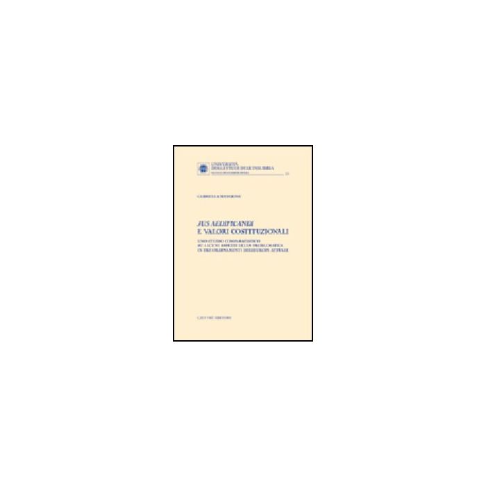 Jus Aedificandi E Valori Costituzionali. Uno Studio Comparatistico Su Alcuni Aspetti Della Problematica In Tre Ordinamenti Dell'europa Attuale - Mangione Gabriella - Giuffre' - 9788814116070 Jus Aedificandi E Valori Costituzionali. Uno Studio Comparatistico Su Alcuni Aspetti Della Problematica In Tre Ordinamenti Dell'europa Attuale - Mangione Gabriella - Giuffre' - 9788814116070