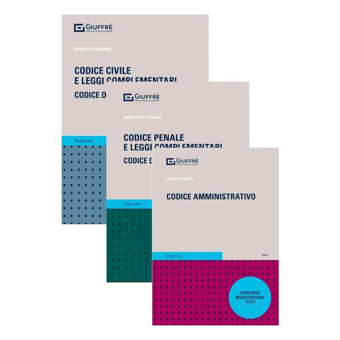kit 3 codici concorso magistratura 2025 giovagnoli d'andria chieppa giuffrè