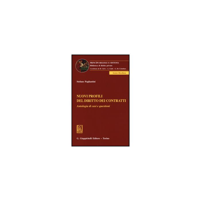 Nuovi Profili Del Diritto Dei Contratti. Antologia Di Casi E Questioni - Pagliantini Stefano - Giappichelli - 9788834849545 Nuovi Profili Del Diritto Dei Contratti. Antologia Di Casi E Questioni - Pagliantini Stefano - Giappichelli - 9788834849545