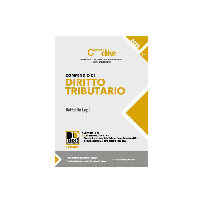 compendio di diritto tributario 2020 raffaello lupi dike
