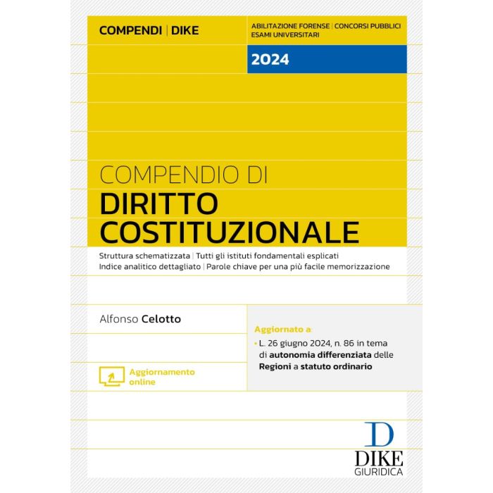 compendio di diritto costituzionale 2024 esame avvocato dike edizioni