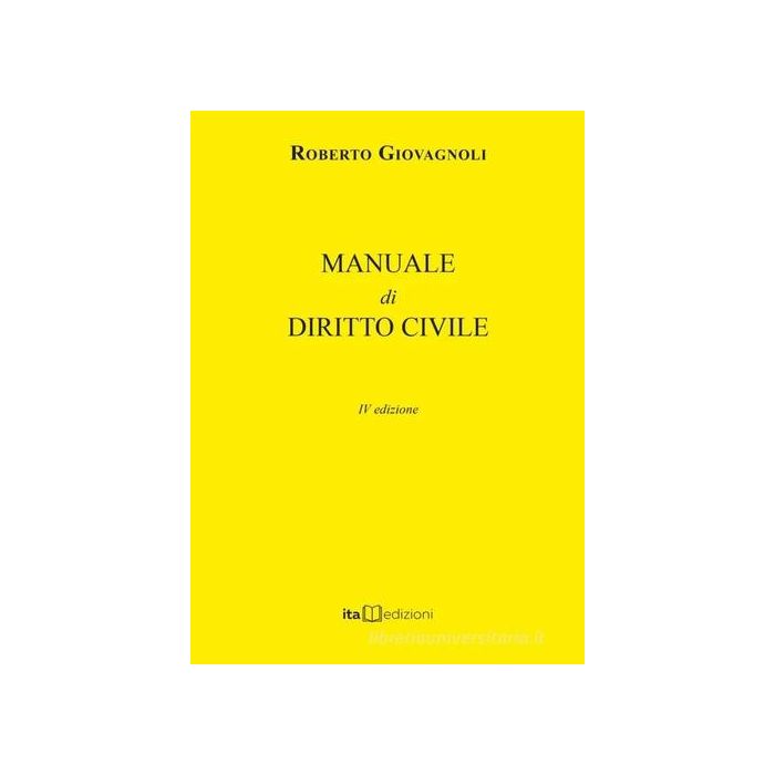 GIOVAGNOLI MANUALE DI DIRITTO CIVILE 2024 ITA