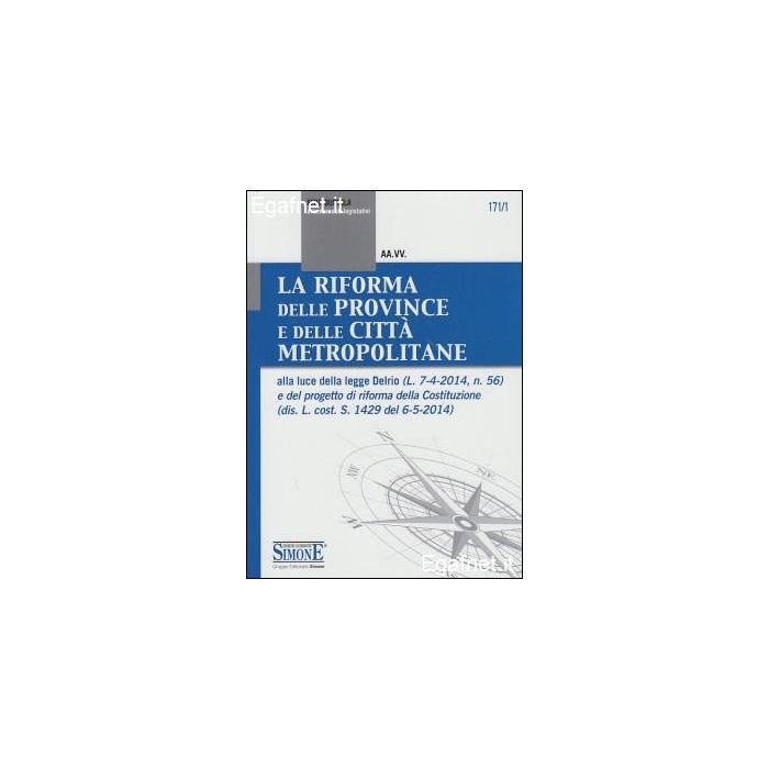 La Riforma Delle Province E Delle Citta' Metropolitane  -  - Simone - 9788891403117
