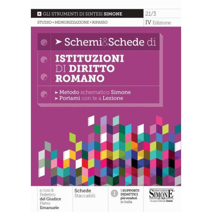 Schemi e schede di istituzioni diritto romano 2021 simone edizioni