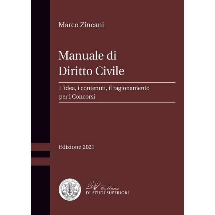 Marco Zincani Manuale di diritto civile per i concorsi 2021 formazione giuridica