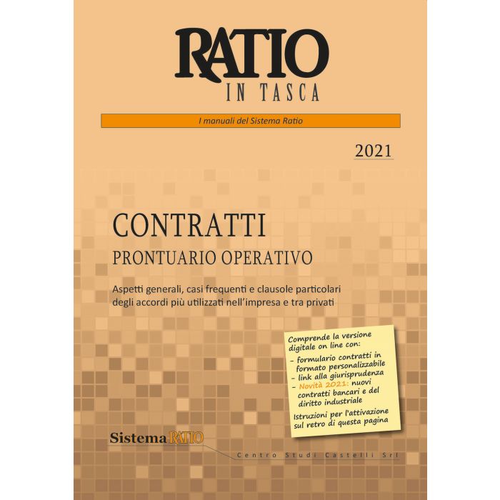 Contratti prontuario operativo 2021 ratio in tasca studio castelli editore