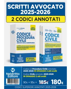 Kit codice civile e codice di procedura civile annotato con la giurisprudenza per l'esame di avvocato 2025-2026