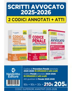 Kit codice penale e codice di procedura penale annotato con la giurisprudenza per l'esame di avvocato 2025-2026 + Atti di diritto penale 2025