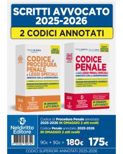 Kit codice penale e codice di procedura penale annotato con la giurisprudenza per l'esame di avvocato 2025-2026