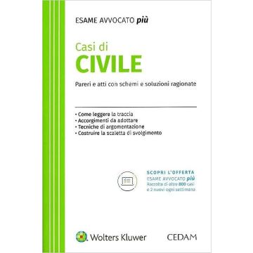 Casi di civile. Pareri e atti con schemi e soluzioni ragionate. Come leggere la traccia - Accorgimenti da adottare - Tecniche di argomentazione - Costruire la scaletta di svolgimento - Per l'esame di avvocato 2023