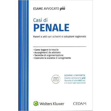 Casi di penale. Pareri e atti con schemi e soluzioni ragionate. Come leggere la traccia - Accorgimenti da adottare - Tecniche di argomentazione - Costruire la scaletta di svolgimento - Per l'esame di avvocato 2023