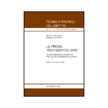 Prova «per Sentito Dire». La Testimonianza Indiretta Tra Teoria E Prassi  Applicativa - Balsamo Antonio; Lo Piparo Angela - Giuffre' - 9788814107238
