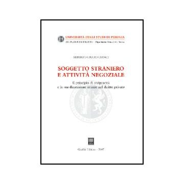 Soggetto Straniero E Attivita' Negoziale. Il Principio Di Reciprocita' E La Sua  Dimensione Attuale Nel Diritto Privato - Cianci Alberto G. - Giuffre' - 9788814135040