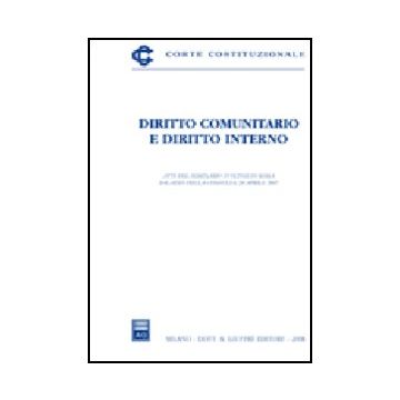 Diritto Comunitario E Diritto Interno. Atti Del Seminario (roma, 20 Aprile 2007)