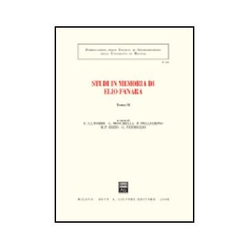 Studi In Memoria Di Elio Fanara