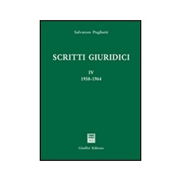 Scritti Giuridici 1958-1964 - Pugliatti Salvatore - Giuffre' - 9788814156632