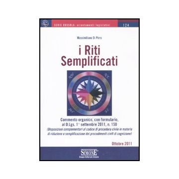 I Riti Semplificati  - Di Pirro Massimiliano - Simone - 9788824430623