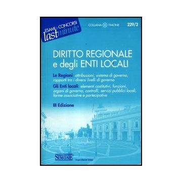Diritto Regionale E Degli Enti Locali -  - Simone - 9788824433716