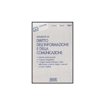 Elementi Di Diritto Dell'informazione E Della Comunicazione -  - Simone - 9788824461016