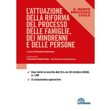L'Attuazione della riforma del processo delle famiglie, dei minorenni e delle persone