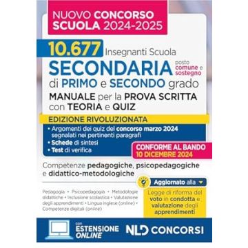 Manuale con teoria e test di verifica per il nuovo concorso docenti scuola 2024/2025