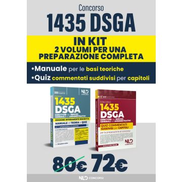 Concorso DSGA. 1435 direttori dei servizi generali ed amministrativi. Kit con manuale + quiz con soluzioni guidate e commentate