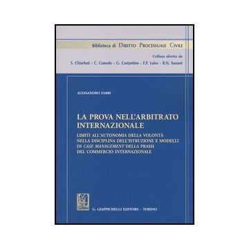 La Prova Nell'arbitrato Internazionale  - Fabbi Alessandro - Giappichelli - 9788834848432