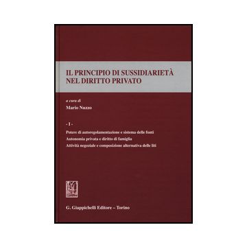 Il Principio Di Sussidiarieta' Nel Diritto Privato  Potere Di Autoregolamentazione E Sistema Delle Fonti. Autonomia Privata E Diritto Di Famiglia. Attivita' Negoziale E Composizione Alternativa Delle Fonti - Nuzzo M.  - Giappichelli - 9788834859162