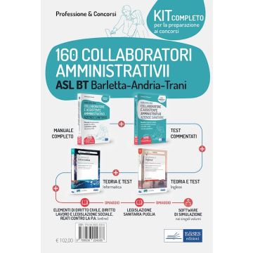 Kit concorso 160 collaboratori amministrativi ASL BT Barletta-Andria-Trani. Con espansione online. Con software di simulazione