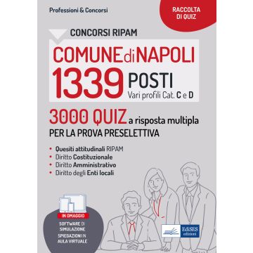 Concorsi RIPAM 1339 posti nel Comune di Napoli. 3000 Quiz a risposta multipla per la prova preselettiva. Con software di simulazione
