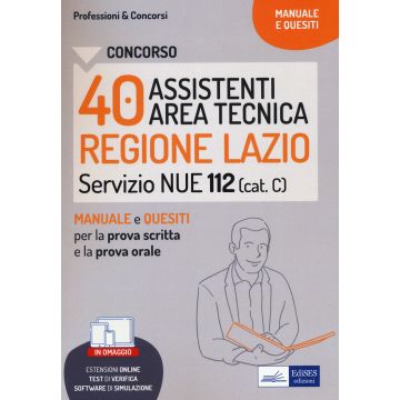 Concorso 40 tecnici NUE Regione Lazio. Con Contenuto digitale per download e accesso on line