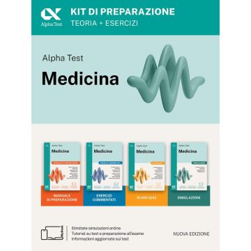 Alpha Test Medicina. Kit di preparazione. Per l'ammissione ai corsi di laurea in Medicina, Odontoiatria e Veterinaria 2025/2026 con i quesiti della banca dati ufficiale 2024. (Manuale, Esercizi, 10000 Quiz, Simulazioni) Ediz. MyDesk. 