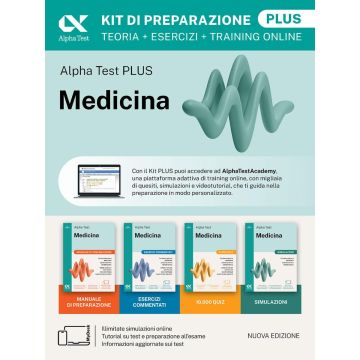 Alpha Test Plus Medicina. Kit di preparazione Per l'ammissione ai corsi di laurea in Medicina, Odontoiatria e Veterinaria 2025/2026 con i quesiti della banca dati ufficiale 2024. (Manuale, Esercizi, Quiz, Simulazioni) Ediz. MyDesk.