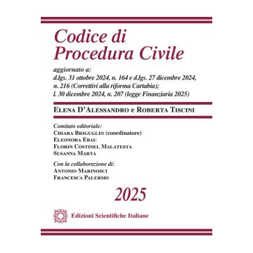 Codice di procedura civile 2025 (D'Alessandro Elena; Tiscini Roberta - Edizioni Scientifiche Italiane)