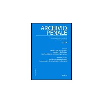 Archivio Penale (2008) - Pansini Gustavo - Aracne - 9788854818767