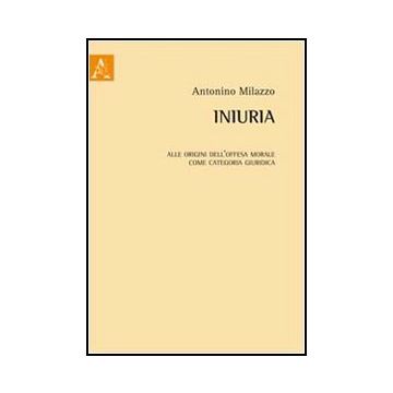 Iniuria. Alle Origini Dell'offesa Morale Come Categoria Giuridica - Milazzo Antonino - Aracne - 9788854844377
