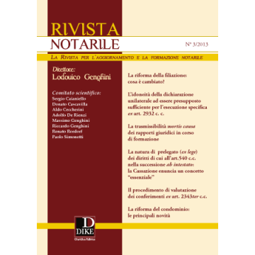 Rivista Notarile (2013) -  - Dike Giuridica Editrice - 9788858202432