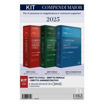 kit compendi maior diritto civile penale amministrativo 2025 dike caringella