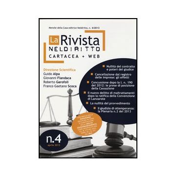 La Rivista Di Neldiritto - Numero 4/2013 - Neldiritto.it - 9788866571995