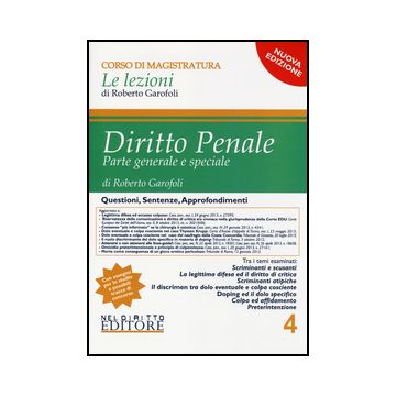 Diritto Penale - Volume 4 - Garofoli Roberto - Neldiritto.it - 9788866573470