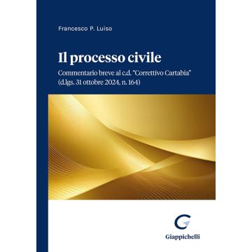 Il processo civile. Commentario breve al c.d. "Correttivo Cartabia" (d.ls. 31 ottobre 2024, n.164) [Luiso Francesco Paolo - Giappichelli]
