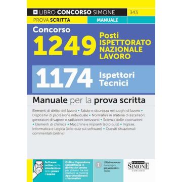 Concorso 1249 posti ispettorato nazionale lavoro 1174 ispettori tecnici manuale prova scritta simone