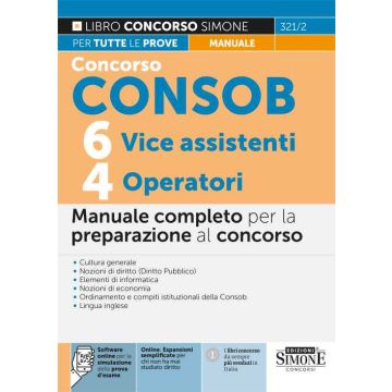 concorso 6 vice assistenti e 4 operatori consob manuale completo per tutte le prove simone