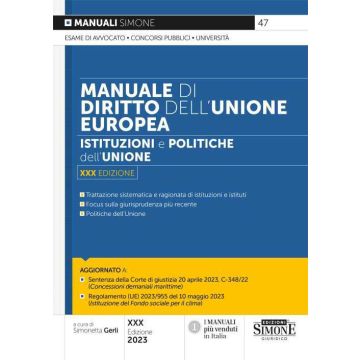 Manuale di Diritto dell'Unione europea. Istituzioni e politiche dell'Unione 2023