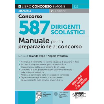 Concorso 587 Dirigenti Scolastici (DS) – Manuale per la preparazione al concorso 2024 (Simone edizioni - 529)