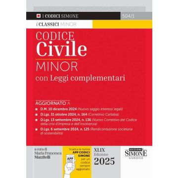 Codice civile 2025. Ediz. minor. Con app (Codici minor - Simone)