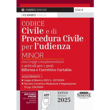 Codice civile e di procedura civile per l'udienza 2025 (I Codici minor)