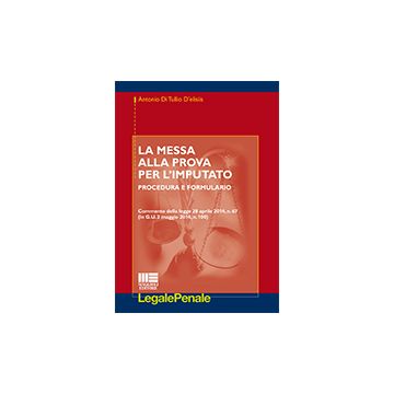 La Messa Alla Prova Per L'imputato  - Di Tullio D'elisiis Antonio - Maggioli Editore - 9788891605849
