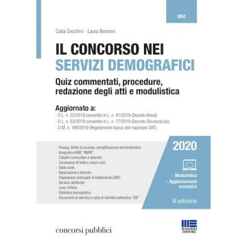 Il concorso nei servizi demografici 2020. Quiz commentati e modulistica 3/ed.
