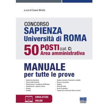 Concorso Sapienza Università di Roma 50 posti (cat. C). Area amministrativa. Manuale per tutte le prove 2023